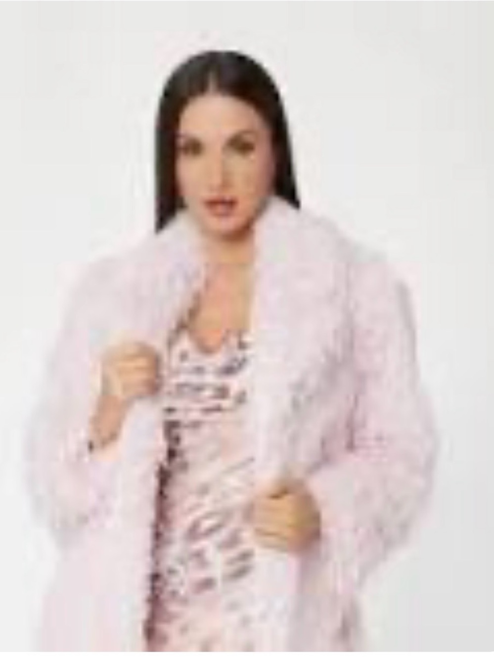 Merciano Guess Fenix fur Plush Lightweight Jacket in Soft Pink